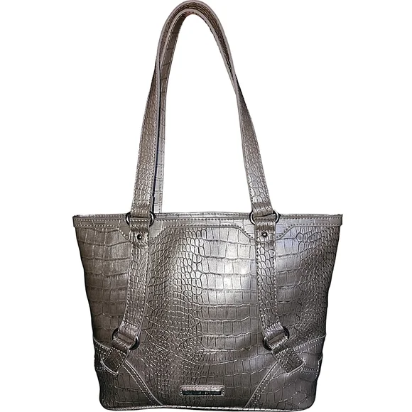 Nine West Pearl Silver Crocodile Print Shoulder Bag - Picture 4 of 5